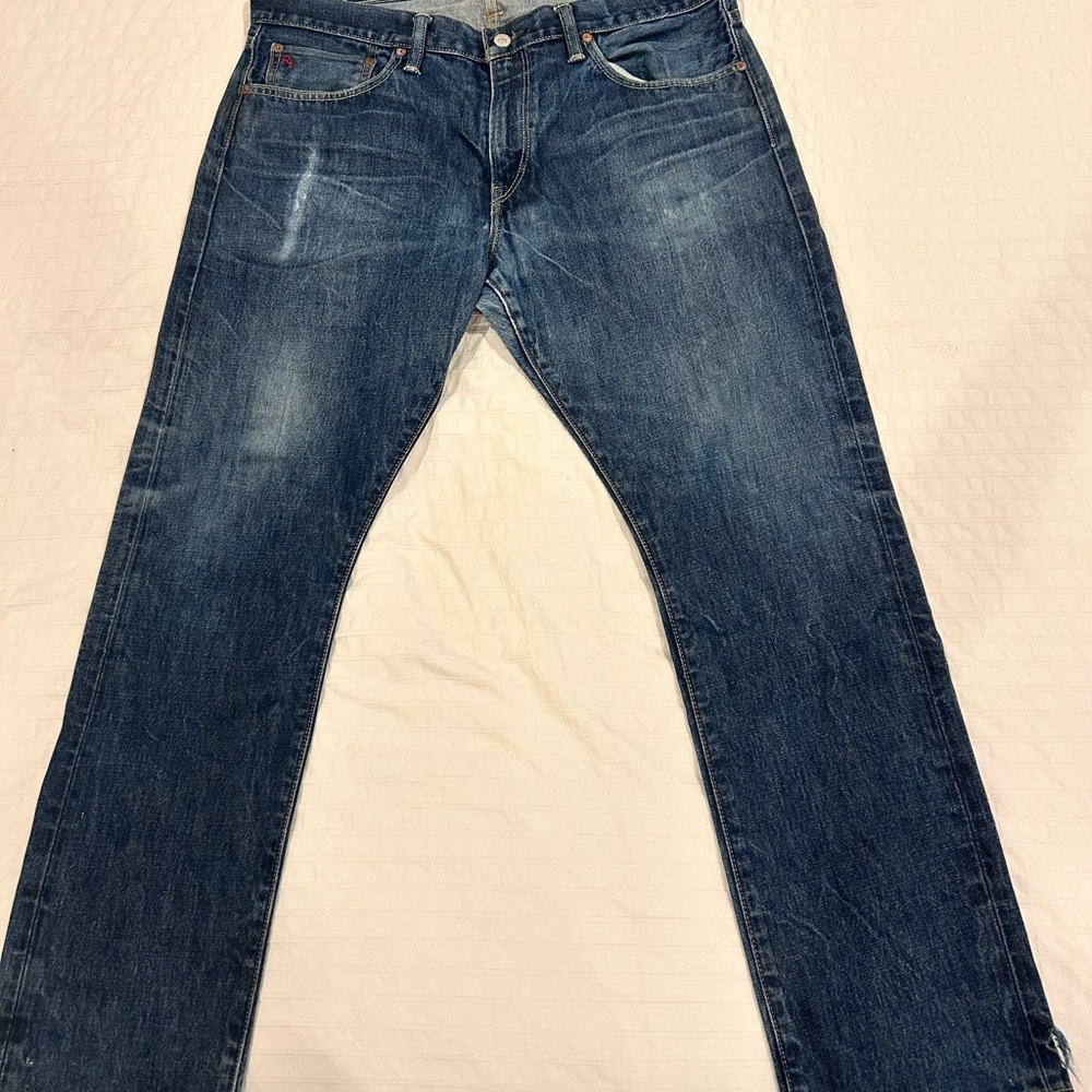 Polo Ralph Lauren Men's Dark Blue Straight Jeans 36 x 30